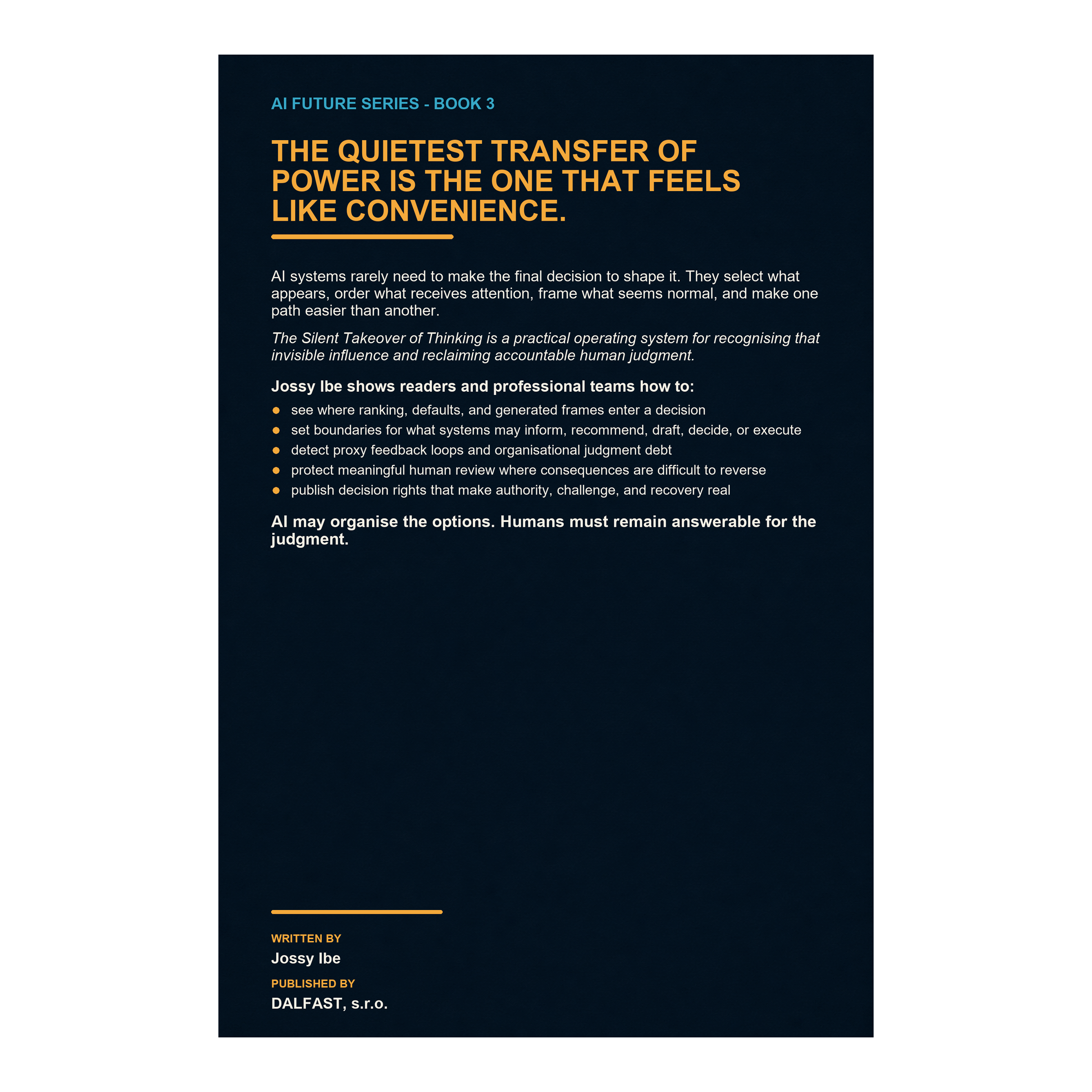 AI Future Series · Book 3 — The Silent Takeover of Thinking — Digital Edition