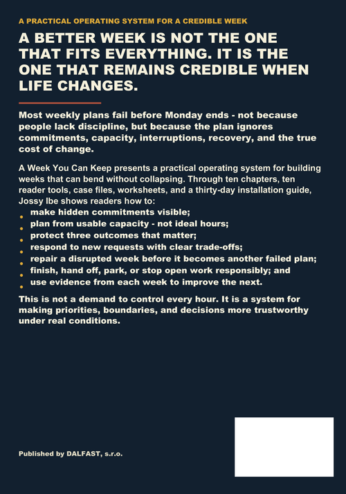 A Week You Can Keep back cover by Jossy Ibe