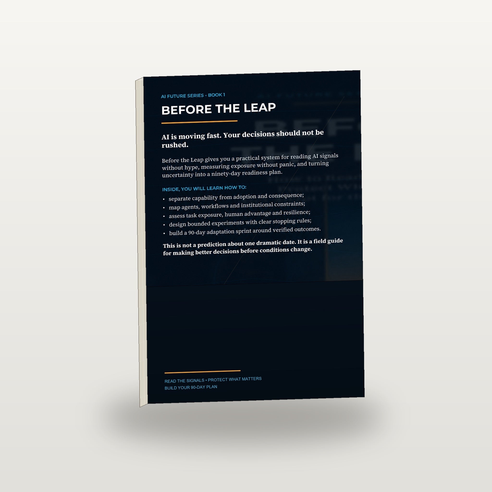 Before the Leap premium realistic back-cover book mockup